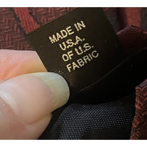 Mezzano Original Polyester  Abstract Geometric Burgundy Tie made in USA - Picture 6 of 6